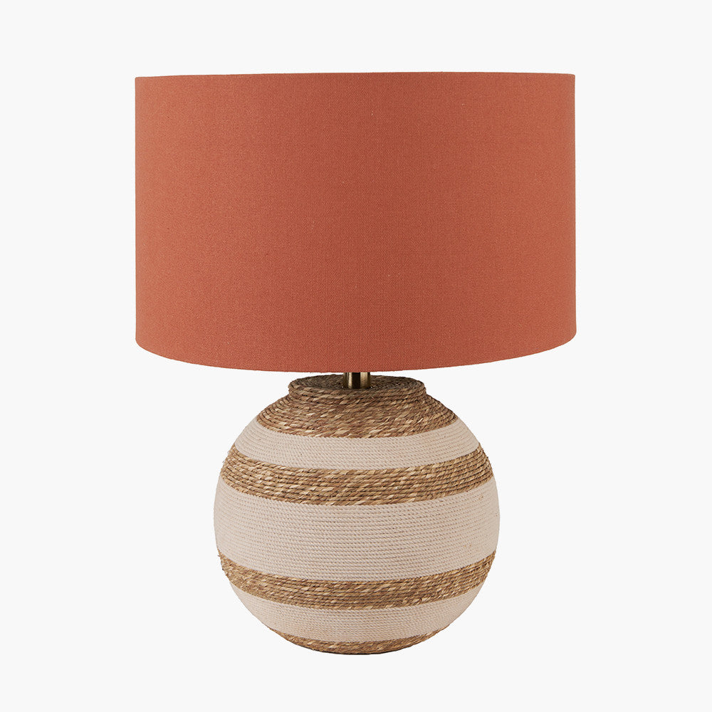 Talalla Cream and Natural  Sea Grass Round Table Lamp