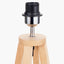 Whitby Natural Wood Tapered 4 Post Table Lamp Base with Lino 35cm White Self Lined Linen Cylinder Lampshade