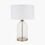 Cloche Clear Glass and Antique Brass Table Lamp