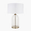 Cloche Clear Glass and Antique Brass Table Lamp