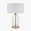 Cloche Clear Glass and Antique Brass Table Lamp