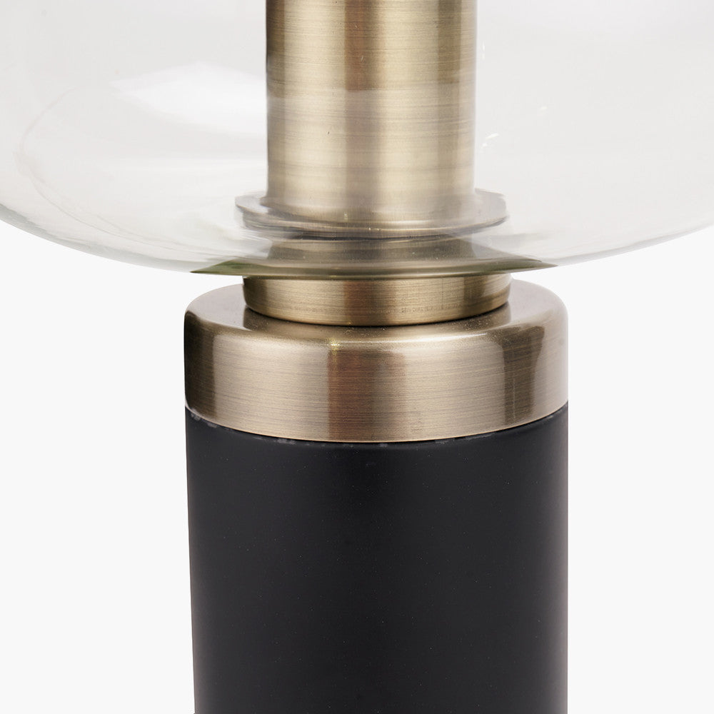 Florence Black Metal and Glass Table Lamp
