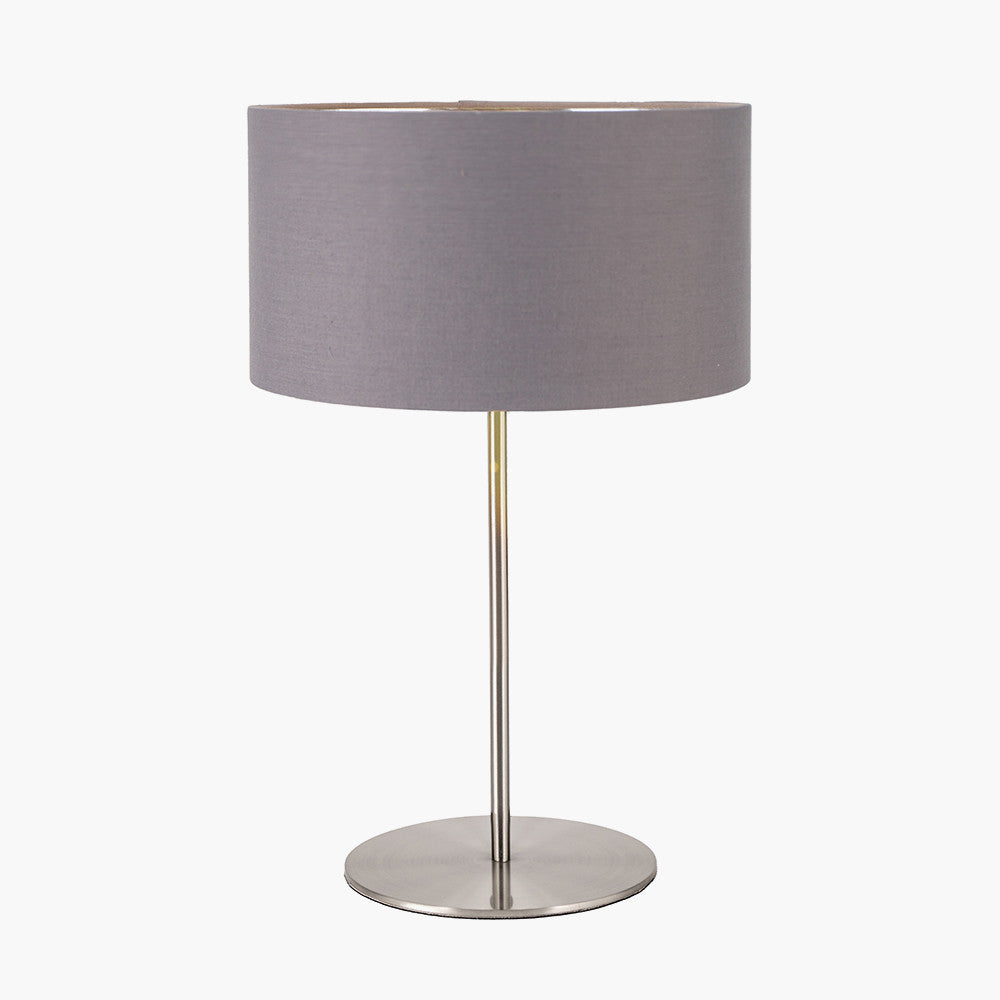 Elin Brushed Silver and Steel Grey Table Lamp
