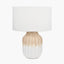 Amalia Natural Ombre Textured Stoneware Table Lamp Base with Henry 30cm White Handloom Cylinder Lampshade