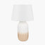 Amalia Natural Ombre Textured Stoneware Tall Table Lamp Base with Adelaide 35cm Ivory Tapered Cotton Mix Lampshade