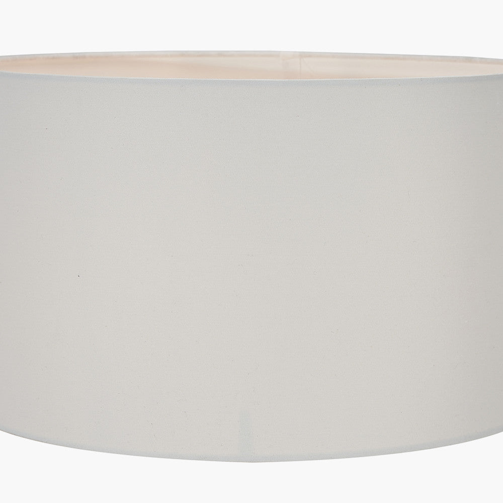 Amalia Natural Ombre Textured Stoneware Tall Table Lamp Base with Harry 35cm Ivory Cotton Mix Cylinder Lampshade