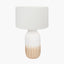 Amalia Natural Ombre Textured Stoneware Tall Table Lamp Base with Henry 35cm White Handloom Cylinder Lampshade