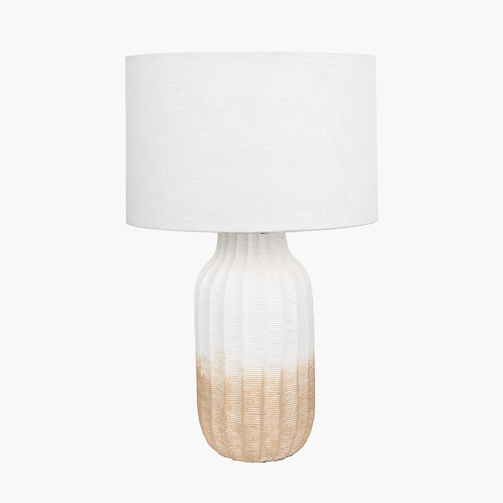 Amalia Natural Ombre Textured Stoneware Tall Table Lamp Base