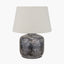 Vulcan Textured Volcanic Effect Grey Small Stoneware Table Lamp Base with Coast 30cm Cream Calico Tapered Lampshade