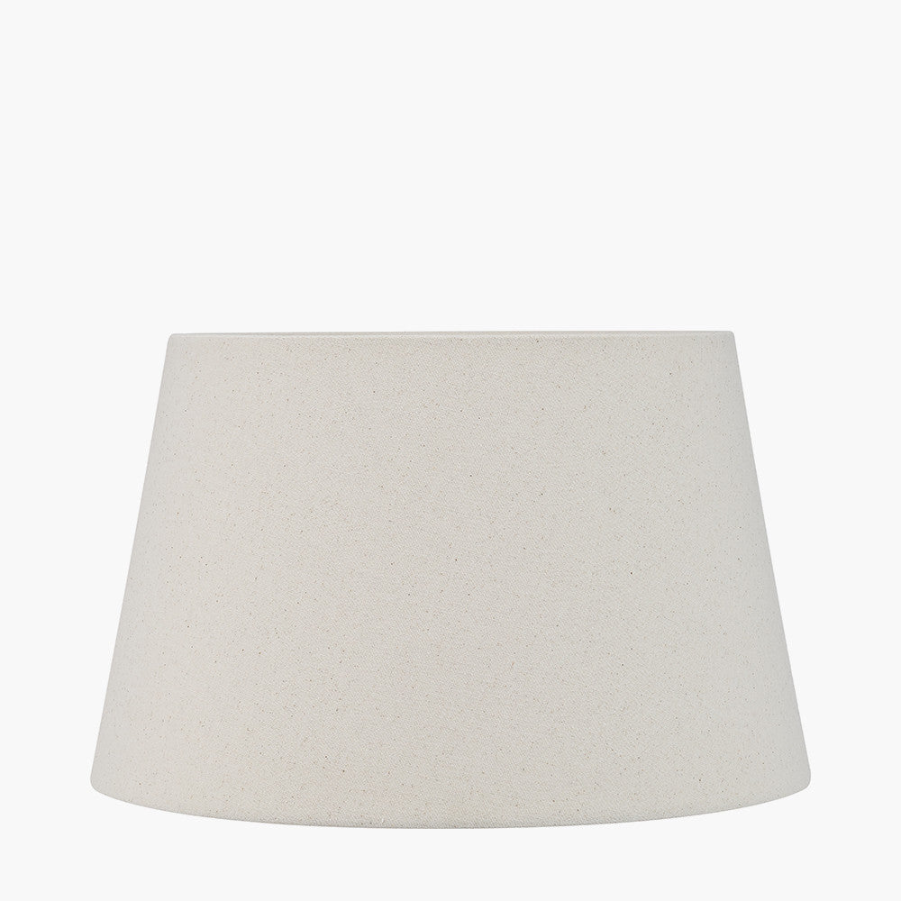 Vulcan Textured Volcanic Effect Grey Small Stoneware Table Lamp Base with Coast 30cm Cream Calico Tapered Lampshade