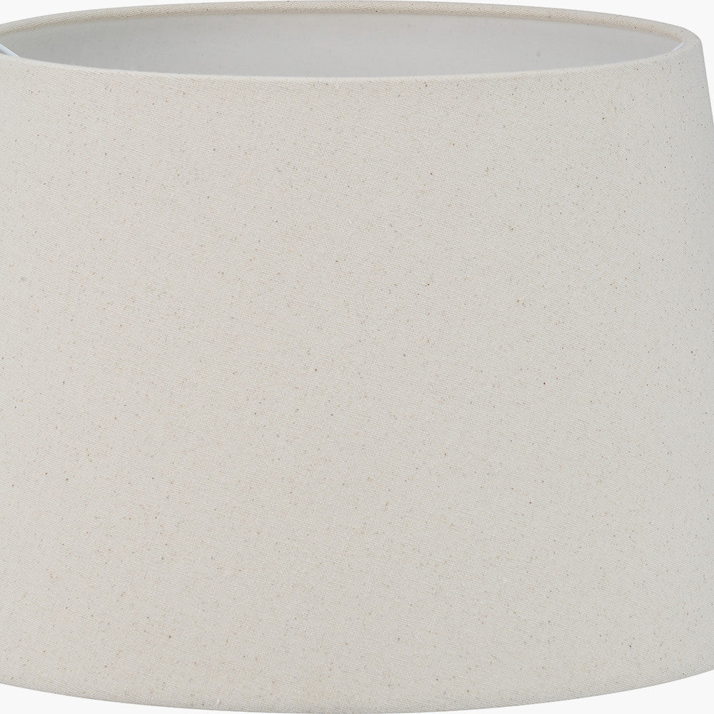 Vulcan Textured Volcanic Effect Grey Small Stoneware Table Lamp Base with Coast 30cm Cream Calico Tapered Lampshade