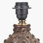 Kali Textured Dot Grey Stoneware Table Lamp Base with Lino 30cm Black Self Lined Linen Cylinder Lampshade