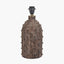 Kali Textured Dot Grey Stoneware Table Lamp Base with Lino 30cm Black Self Lined Linen Cylinder Lampshade