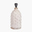 Kali Textured Dot Light Grey Stoneware Table Lamp Base with Lino 30cm White Self Lined Linen Cylinder Lampshade