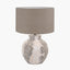 Lulia Antique Finish Stoneware Table Lamp Base with Edward 35cm Natural Linen Cylinder Lampshade