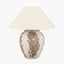 Lulia Antique Finish Stoneware Urn Table Lamp Base with Harley 50cm Slubby Hopsack Empire Lampshade