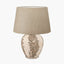 Lulia Antique Finish Stoneware Urn Table Lamp Base with Milos 50cm Natural Linen Tapered Lampshade