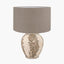Lulia Antique Finish Stoneware Urn Table Lamp Base with Edward 45cm Natural Linen Cylinder Lampshade