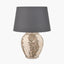 Lulia Antique Finish Stoneware Urn Table Lamp Base with Lys 45cm Steel Grey Self Lined Linen Tapered Lampshade