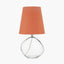 Hallie Clear Glass and Terracotta Shade Table Lamp