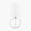 Hallie Clear Glass and White Shade Table Lamp