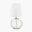 Hallie Clear Glass and White Shade Table Lamp