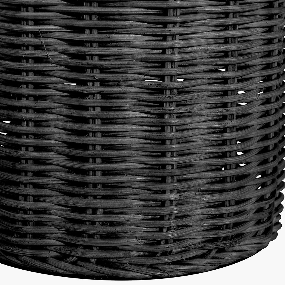 Anika Black Rattan Bottle Table Lamp