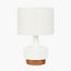 Elio White and Wood Effect Textured Ceramic Table Lamp