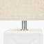 Block White Ceramic Tall Table Lamp
