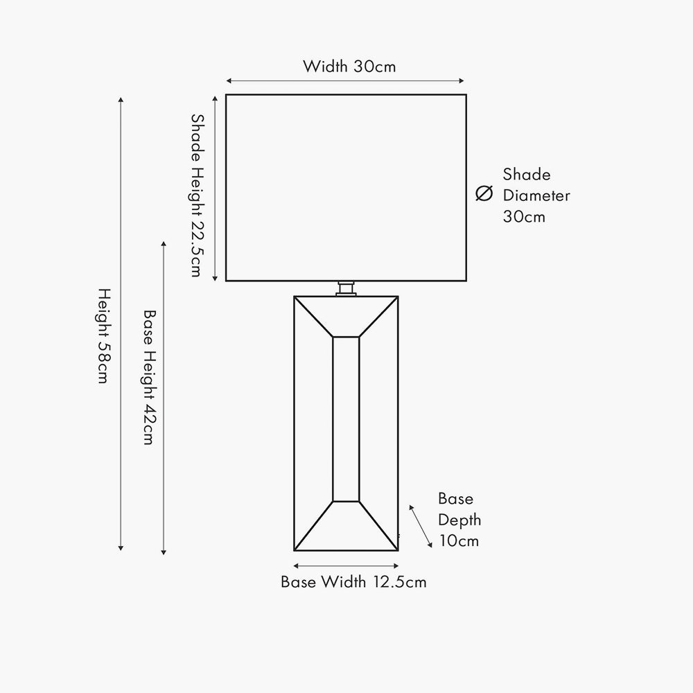 Block White Ceramic Tall Table Lamp