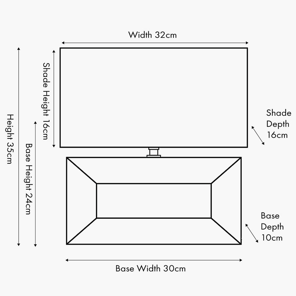 Block White Ceramic Rectangular Table Lamp