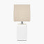 Block White Ceramic Rectangular Table Lamp