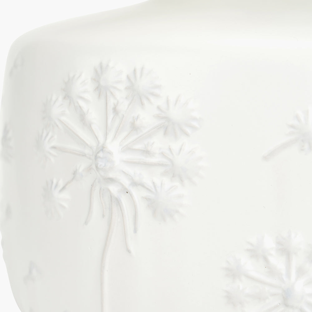 Flora White Small Floral Ceramic Table Lamp