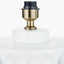 Serenity White Bobbled Ceramic Large Table Lamp Base with Harry 40cm Sage Cotton Mix Cylinder Lampshade
