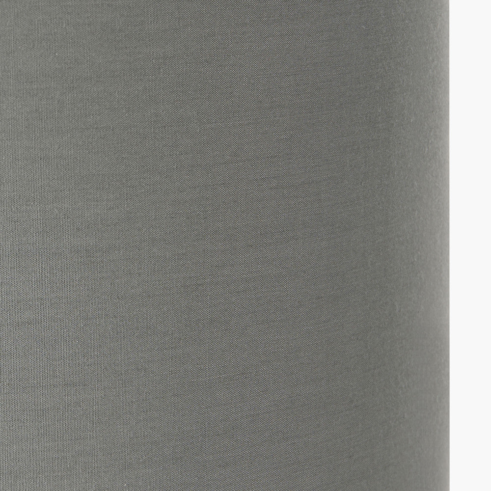 Serenity White Bobbled Ceramic Large Table Lamp Base with Harry 40cm Steel Grey Cotton Mix Cylinder Lampshade