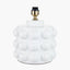 Serenity White Bobbled Ceramic Large Table Lamp Base with Henry 45cm White Handloom Cylinder Lampshade