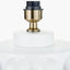 Serenity White Bobbled Ceramic Large Table Lamp Base with Henry 45cm White Handloom Cylinder Lampshade