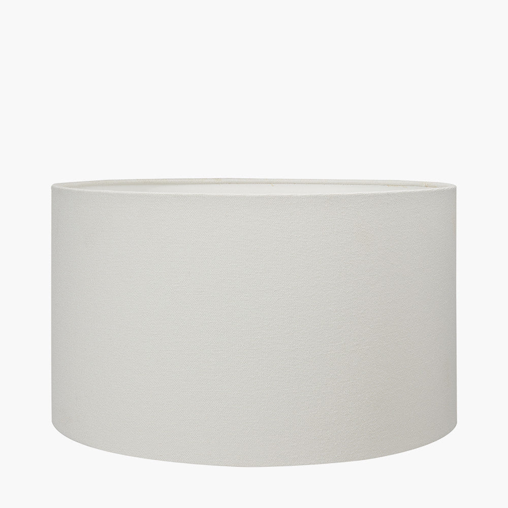 Serenity White Bobbled Ceramic Large Table Lamp Base with Henry 45cm White Handloom Cylinder Lampshade