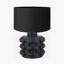 Serenity Black Bobbled Ceramic Large Table Lamp Base with Harry 40cm Black Cotton Mix Cylinder Lampshade