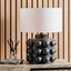 Serenity Black Bobbled Ceramic Large Table Lamp Base with Harry 40cm Ivory Cotton Mix Cylinder Lampshade