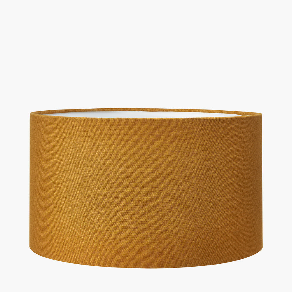 Serenity Black Bobbled Ceramic Large Table Lamp Base with Henry 45cm Mustard Handloom Cylinder Lampshade