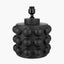 Serenity Black Bobbled Ceramic Large Table Lamp Base with Henry 45cm White Handloom Cylinder Lampshade