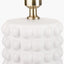 Sohan White Bobbled Ceramic Tall Table Lamp Base with Edward 40cm Natural Linen Cylinder Lampshade