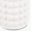 Sohan White Bobbled Ceramic Tall Table Lamp Base with Bloom 40cm White Handloom Scalloped Cylinder Lampshade
