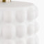 Sohan White Bobbled Ceramic Tall Table Lamp Base with Lino 40cm Black Self Lined Linen Cylinder Lampshade