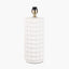 Sohan White Bobbled Ceramic Tall Table Lamp Base with Lino 40cm Grey Self Lined Linen Cylinder Lampshade