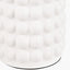 Sohan White Bobbled Ceramic Tall Table Lamp Base with Lino 40cm Grey Self Lined Linen Cylinder Lampshade
