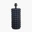 Sohan Black Bobbled Ceramic Tall Table Lamp Base with Lino 40cm Grey Self Lined Linen Cylinder Lampshade
