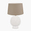 Wrenley Cream Ceramic Sea Urchin Table Lamp Base with Winston 40cm Taupe Handloom Tapered Lampshade