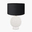 Wrenley Cream Ceramic Sea Urchin Table Lamp Base with Harry 35cm Black Cotton Mix Cylinder Lampshade